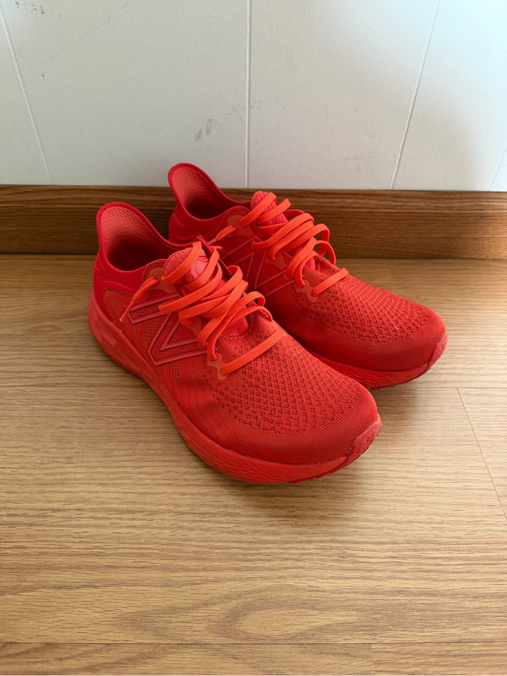 New Balance Red Knit Athletic Sneakers
